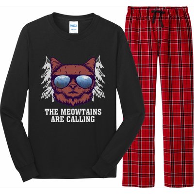 Funny Saying Ski Lover Mountain Skier And Cats Long Sleeve Pajama Set