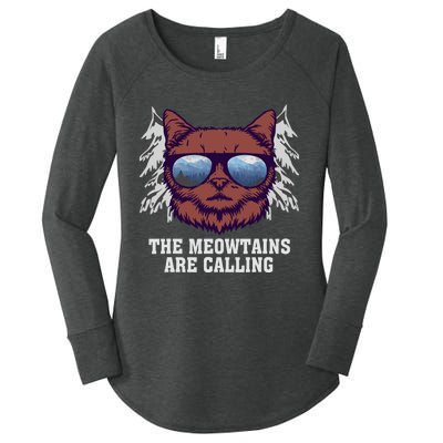 Funny Saying Ski Lover Mountain Skier And Cats Women's Perfect Tri Tunic Long Sleeve Shirt