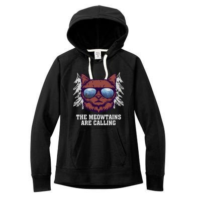 Funny Saying Ski Lover Mountain Skier And Cats Women's Fleece Hoodie