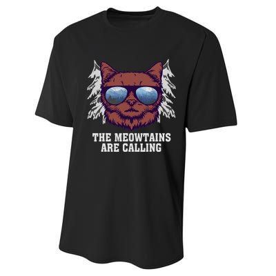 Funny Saying Ski Lover Mountain Skier And Cats Performance Sprint T-Shirt