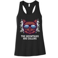 Funny Saying Ski Lover Mountain Skier And Cats Women's Racerback Tank