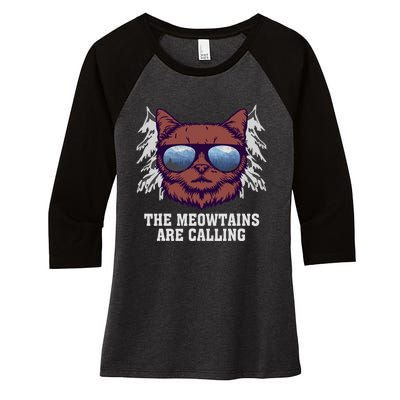 Funny Saying Ski Lover Mountain Skier And Cats Women's Tri-Blend 3/4-Sleeve Raglan Shirt