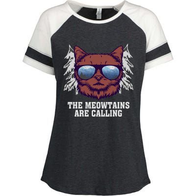 Funny Saying Ski Lover Mountain Skier And Cats Enza Ladies Jersey Colorblock Tee