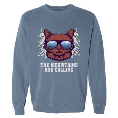 Funny Saying Ski Lover Mountain Skier And Cats Garment-Dyed Sweatshirt