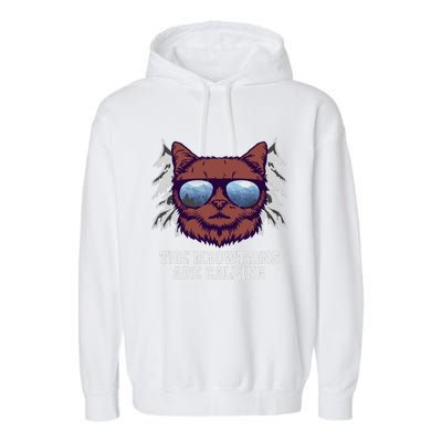 Funny Saying Ski Lover Mountain Skier And Cats Garment-Dyed Fleece Hoodie