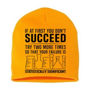 Funny Statistics Science Pun Gift For Men Women Chemistry Short Acrylic Beanie