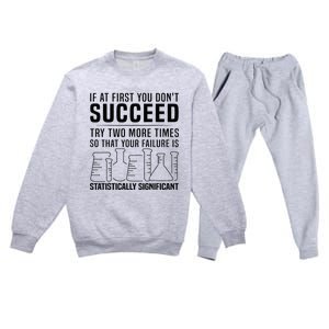 Funny Statistics Science Pun Gift For Men Women Chemistry Premium Crewneck Sweatsuit Set