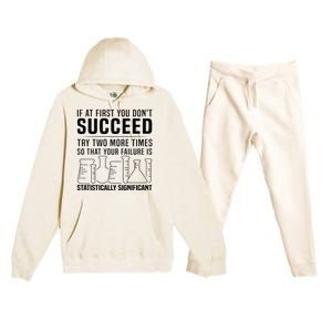 Funny Statistics Science Pun Gift For Men Women Chemistry Premium Hooded Sweatsuit Set