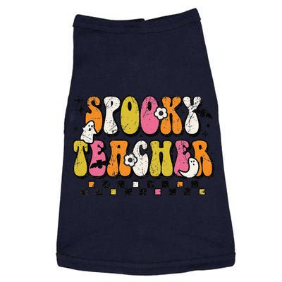 Funny Spooky Season Retro Spooky Teacher Halloween Costume Day Doggie Tank