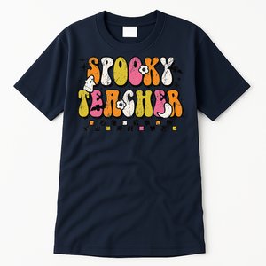 Funny Spooky Season Retro Spooky Teacher Halloween Costume Day Tall T-Shirt