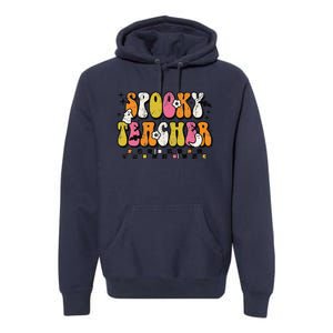 Funny Spooky Season Retro Spooky Teacher Halloween Costume Day Premium Hoodie