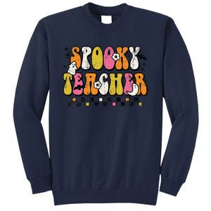 Funny Spooky Season Retro Spooky Teacher Halloween Costume Day Tall Sweatshirt