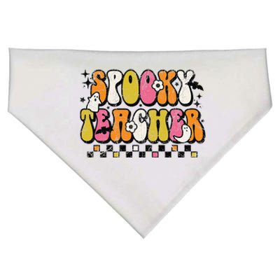 Funny Spooky Season Retro Spooky Teacher Halloween Costume Day USA-Made Doggie Bandana