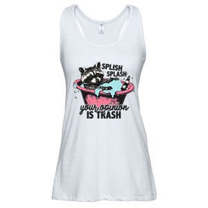 Funny Sarcastic Splish Splash Your Opinion Is Trash Raccoon Ladies Essential Flowy Tank