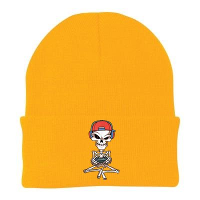 Funny Skeleton Skull Video Gamer Halloween Outfit Knit Cap Winter Beanie