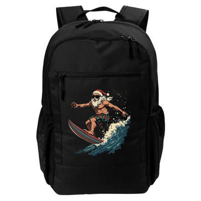Fun Surfing Santa Christmas Santa Catching Waves Surf Lover Backpack