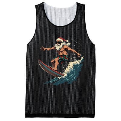 Fun Surfing Santa Christmas Santa Catching Waves Surf Lover Mesh Reversible Basketball Jersey Tank
