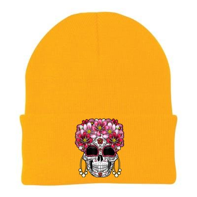 Floral Sugar Skeleton Cool Graphic Skull Knit Cap Winter Beanie