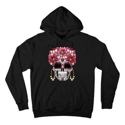 Floral Sugar Skeleton Cool Graphic Skull Hoodie