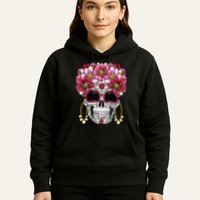 Floral Sugar Skeleton Cool Graphic Skull Hoodie