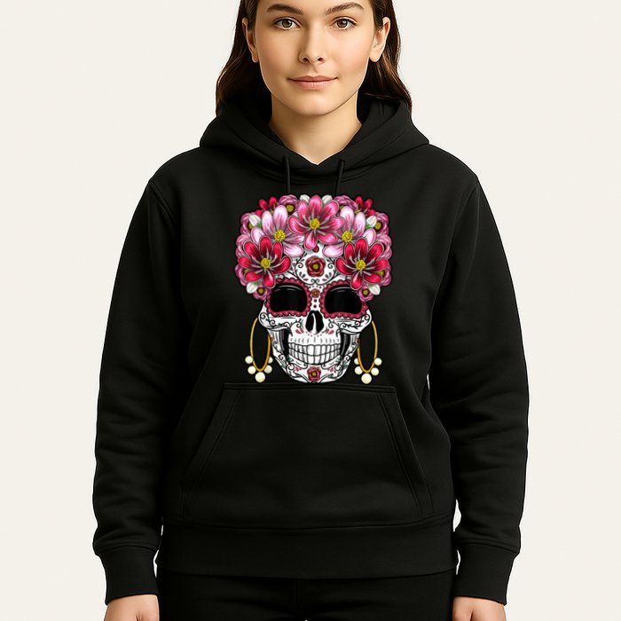 Floral Sugar Skeleton Cool Graphic Skull Hoodie