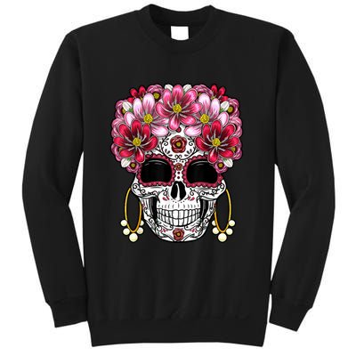 Floral Sugar Skeleton Cool Graphic Skull Sweatshirt