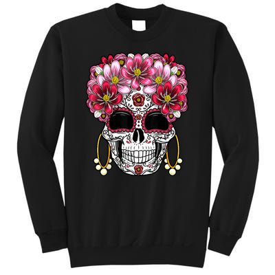 Floral Sugar Skeleton Cool Graphic Skull Sweatshirt