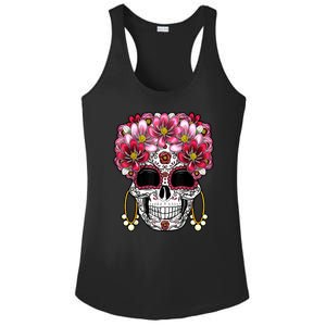 Floral Sugar Skeleton Cool Graphic Skull Ladies PosiCharge Competitor Racerback Tank