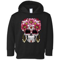 Floral Sugar Skeleton Cool Graphic Skull Toddler Hoodie