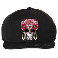 Floral Sugar Skeleton Cool Graphic Skull Wool Snapback Cap