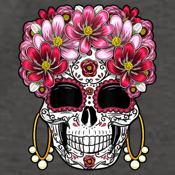 Floral Sugar Skeleton Cool Graphic Skull Vector Backpack