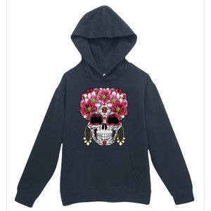 Floral Sugar Skeleton Cool Graphic Skull Urban Pullover Hoodie