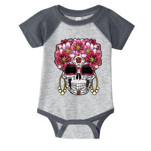 Floral Sugar Skeleton Cool Graphic Skull Infant Baby Jersey Bodysuit