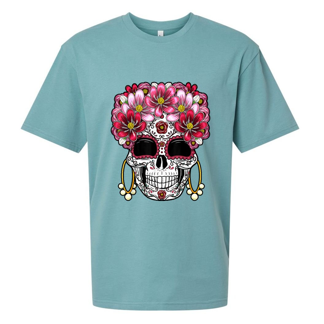 Floral Sugar Skeleton Cool Graphic Skull Sueded Cloud Jersey T-Shirt