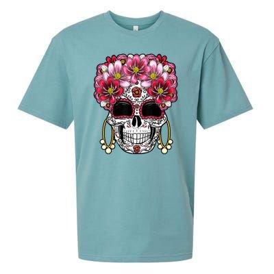 Floral Sugar Skeleton Cool Graphic Skull Sueded Cloud Jersey T-Shirt