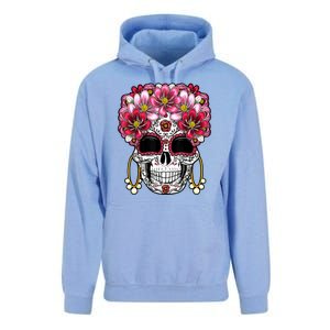 Floral Sugar Skeleton Cool Graphic Skull Unisex Surf Hoodie