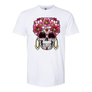 Floral Sugar Skeleton Cool Graphic Skull Softstyle CVC T-Shirt