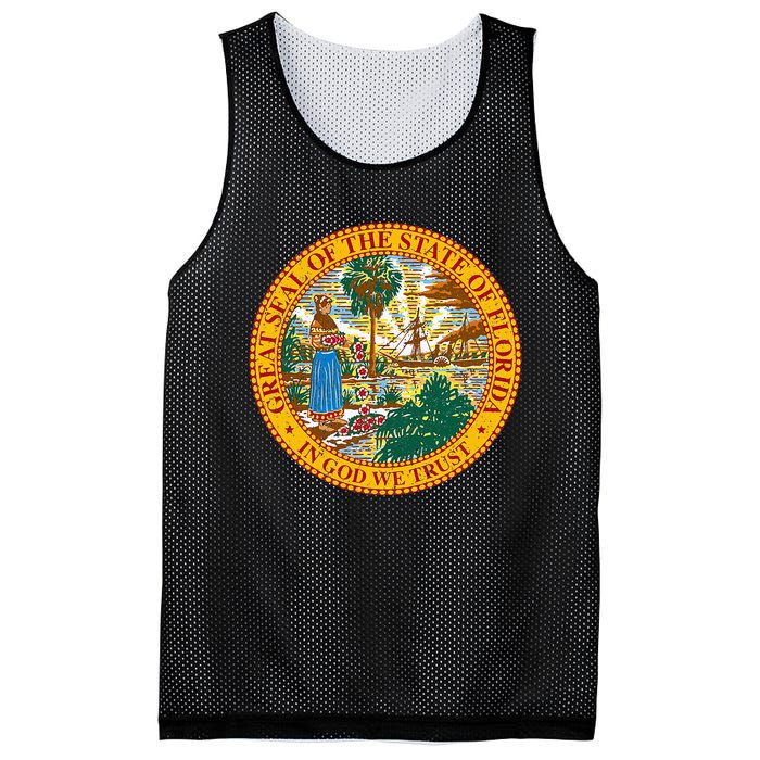 Florida State Seal Flag Mesh Reversible Basketball Jersey Tank