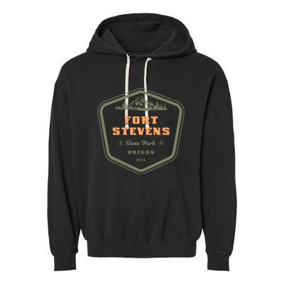 Fort Stevens State Park Oregon Retro Garment-Dyed Fleece Hoodie