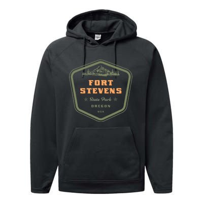 Fort Stevens State Park Oregon Retro Performance Fleece Hoodie