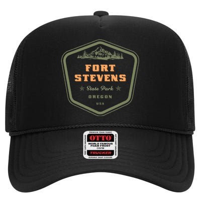 Fort Stevens State Park Oregon Retro High Crown Mesh Back Trucker Hat