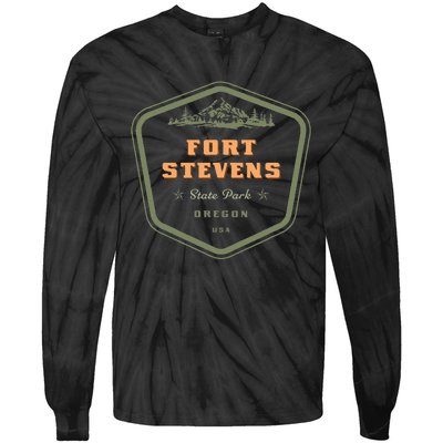 Fort Stevens State Park Oregon Retro Tie-Dye Long Sleeve Shirt