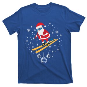 Funny Skiing Santa Christmas Ornat Xmas Pajama Ski Skier Gift T-Shirt