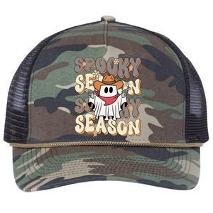 Funny Saying Spooky Season Halloween Western Retro Rope Trucker Hat Cap