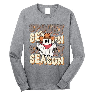 Funny Saying Spooky Season Halloween Western Long Sleeve Shirt