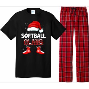 Funny Softball Santa Claus Christmas Matching Family Pajamas Gift Pajama Set