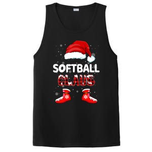 Funny Softball Santa Claus Christmas Matching Family Pajamas Gift PosiCharge Competitor Tank