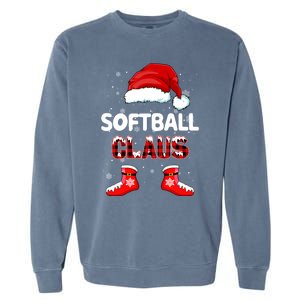 Funny Softball Santa Claus Christmas Matching Family Pajamas Gift Garment-Dyed Sweatshirt