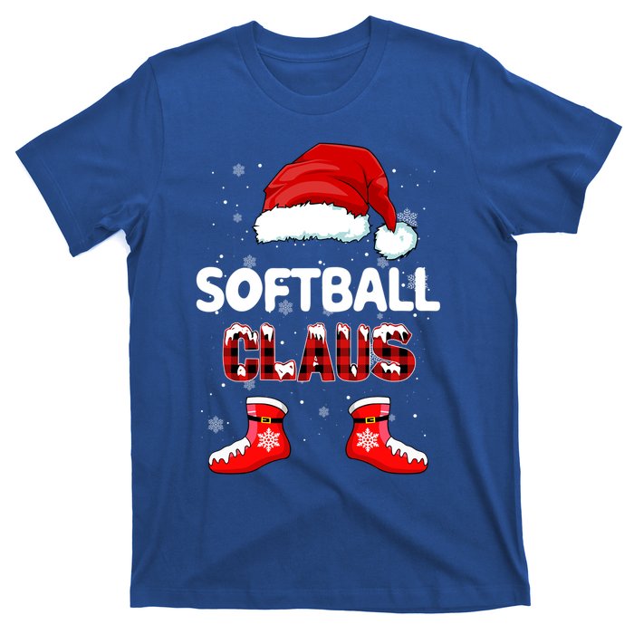 Funny Softball Santa Claus Christmas Matching Family Pajamas Gift T-Shirt