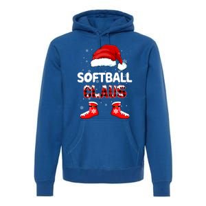 Funny Softball Santa Claus Christmas Matching Family Pajamas Gift Premium Hoodie